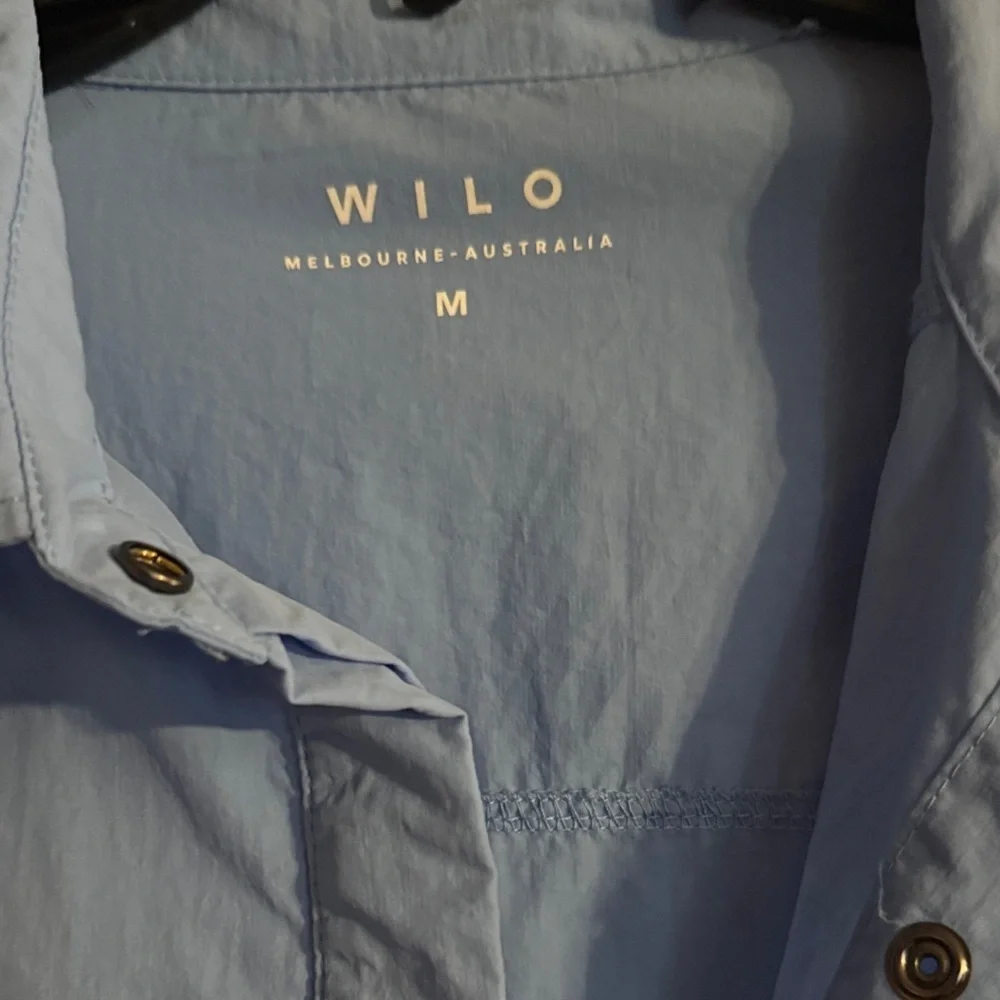 Wilo Light Blue Over-Sized Windbreaker Shacket